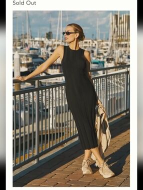 Electric & Rose Dena Black Midi Tank Dress